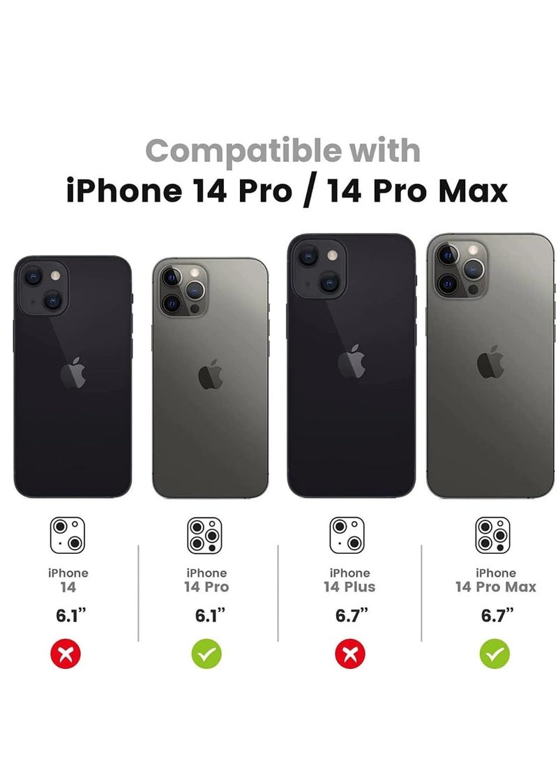 إلترازون Designed for iPhone 14 Pro Max / 14 Pro Camera Lens Protector, 3D Alloy Metal and Tempered Glass Camera Screen Protector, Full Coverage Protection (Black) - Image 4