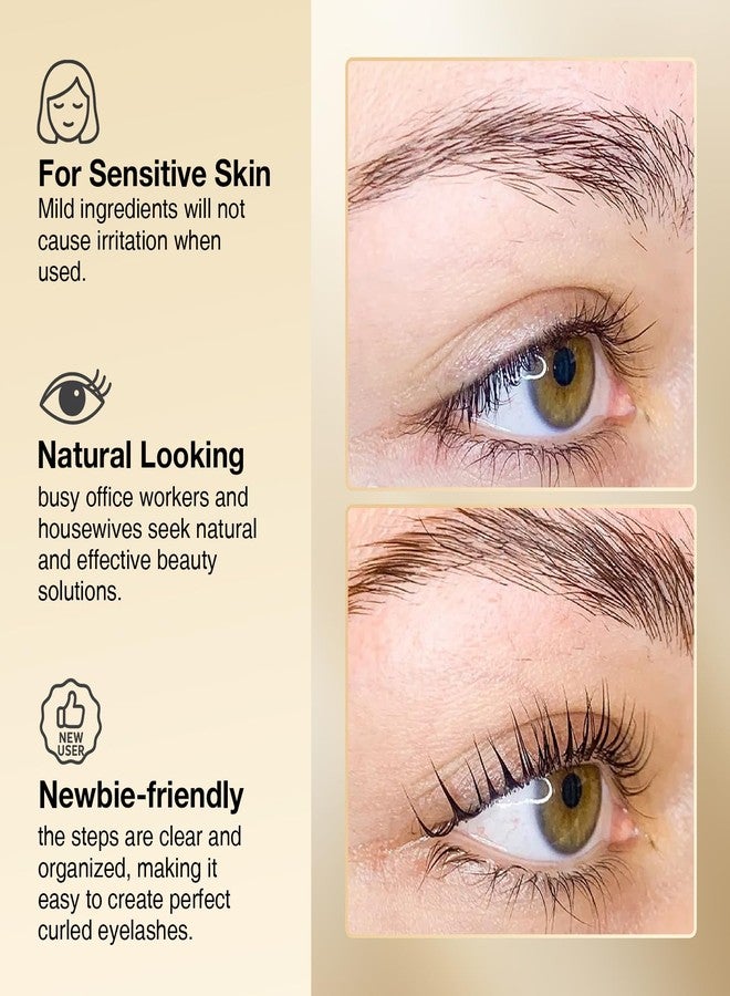 GOLLEE طقم تثبيت الحواجب وطقم رفع الرموش، عبوة إعادة تعبئة طقم تجعيد الرموش للحصول على تجعيد طبيعي يدوم طويلاً، طقم رفع الرموش الفوري، طقم تجعيد الحواجب للحصول على نتائج بجودة الصالون في المنزل - Image 3