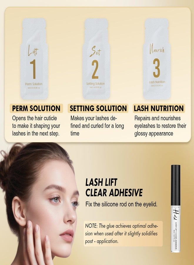 GOLLEE طقم تثبيت الحواجب وطقم رفع الرموش، عبوة إعادة تعبئة طقم تجعيد الرموش للحصول على تجعيد طبيعي يدوم طويلاً، طقم رفع الرموش الفوري، طقم تجعيد الحواجب للحصول على نتائج بجودة الصالون في المنزل - Image 5