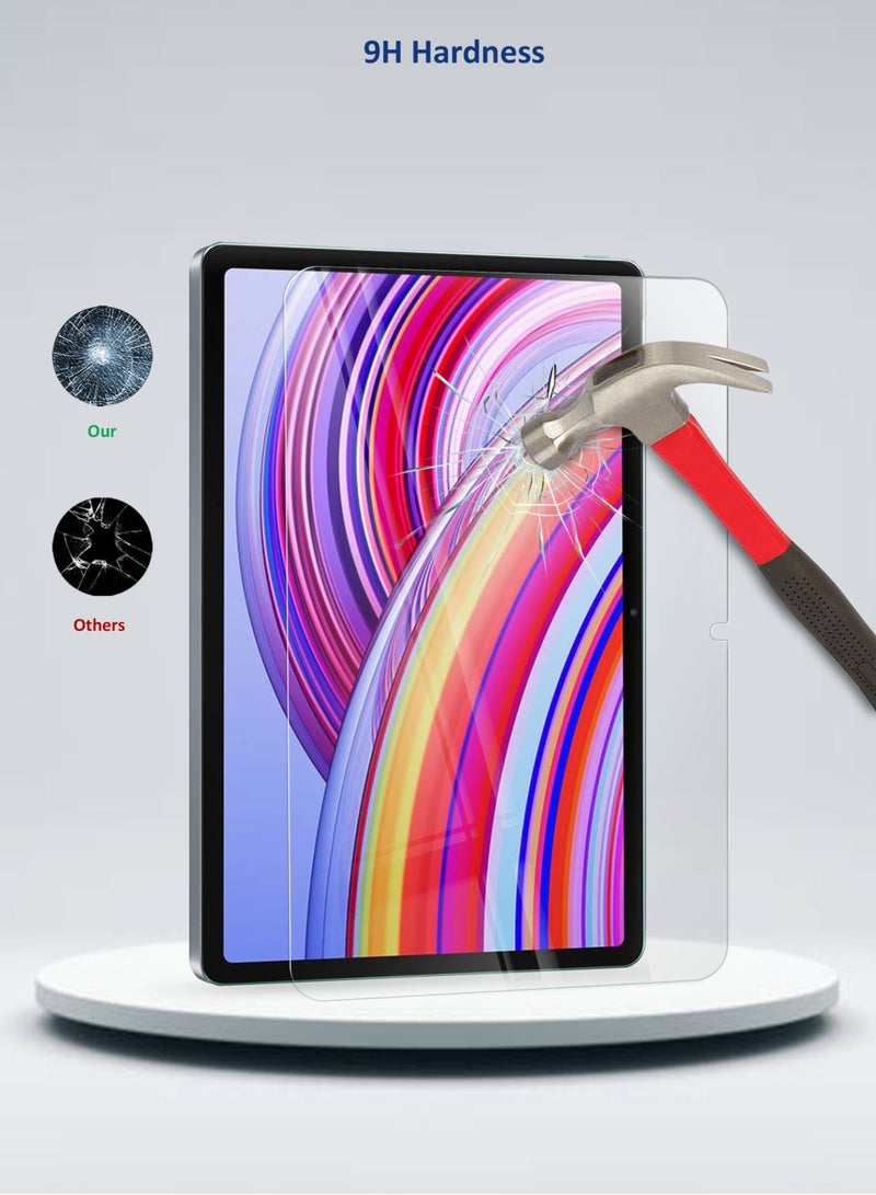 Wtech Premium Series Curved Edges Full Cover Tempered Glass Screen Protector For Xiaomi Redmi Pad Pro 12.1 inch 5G 2024 / Xiaomi Poco Pad 12.1 inch 5G 2024 Clear - Image 5