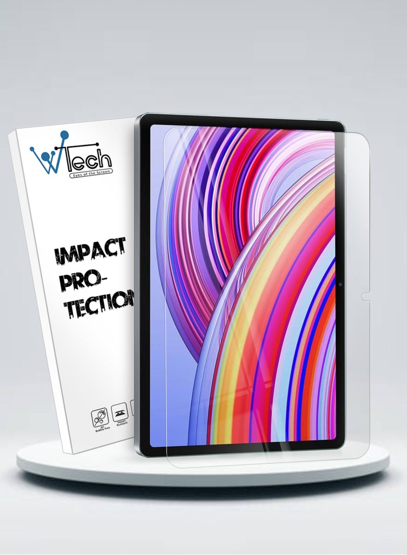 Wtech Premium Series Curved Edges Full Cover Tempered Glass Screen Protector For Xiaomi Redmi Pad Pro 12.1 inch 5G 2024 / Xiaomi Poco Pad 12.1 inch 5G 2024 Clear - Image 1