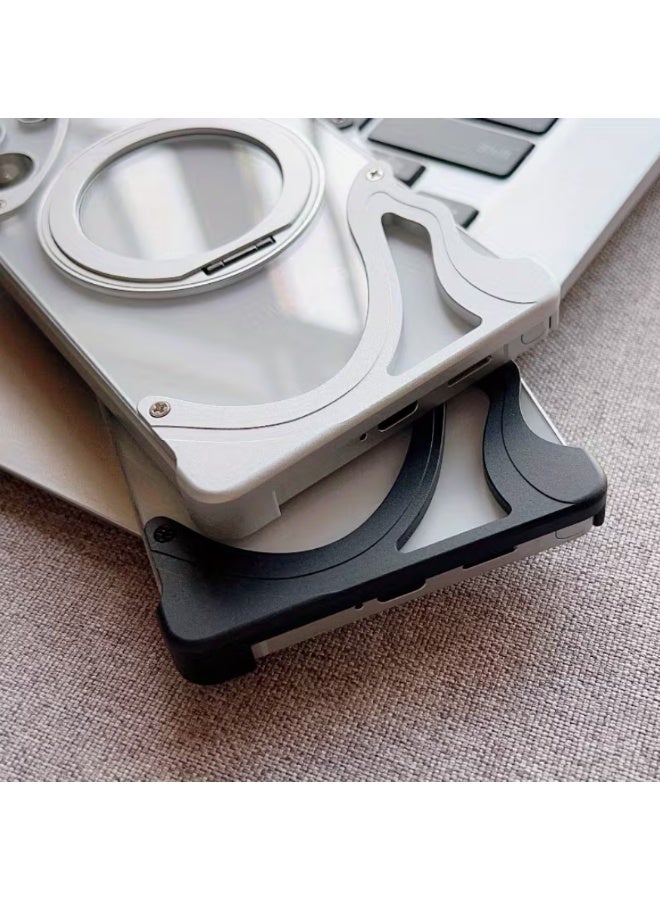 Luxury dolphin Pattern Magnetic 360 Rotating Bracket Aluminum Metal Rimless Case For Samsung Galaxy S26 Ultra, Magsafe Compatible S26 Ultra Cover | WIDGETS MATRIX - Image 4