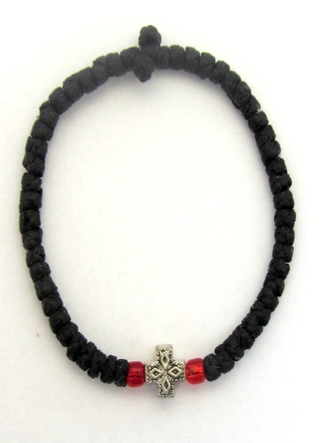 Iconsgr Handmade Christian Orthodox Komboskoini, Prayer Rope Bracelet Black - 5607b - Image 2