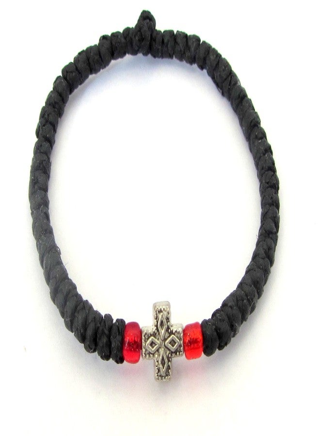 Iconsgr Handmade Christian Orthodox Komboskoini, Prayer Rope Bracelet Black - 5607b - Image 1