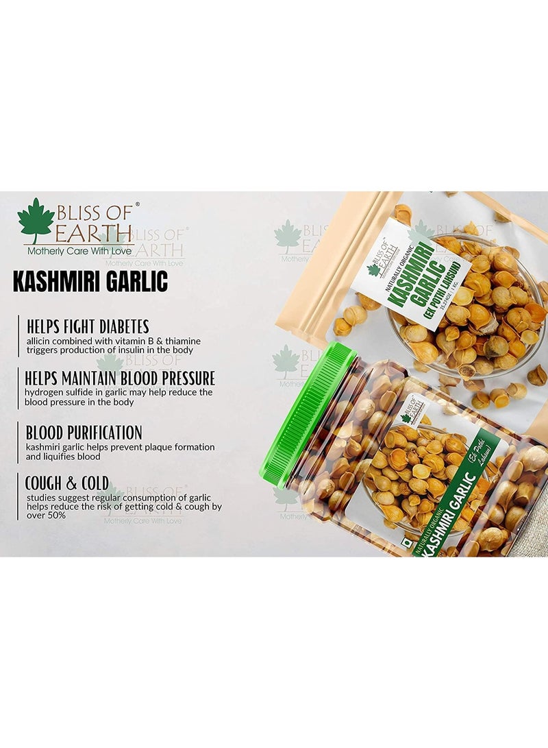 BLISS OF EARTH Kashmiri Garlic 2x500 gm From Indian Himalayas, Single Clove, Kashmiri Pothi Lahsun, Snow Mountain Garlic Pack Of 2 - Image 3