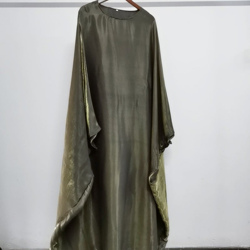 New Solid Color Loose Fit Minimalist Shimmering Satin Dress