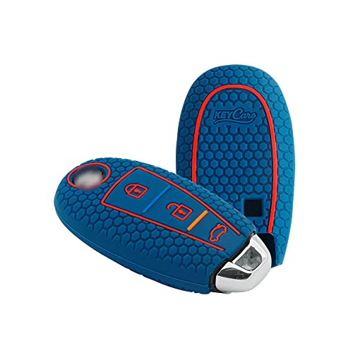 keyzone Keycare Silicone Compatible for Suzuki Ciaz, Baleno, Scross, Vitara Brezza, Ignis Smart Key. (Blue) - Image 1