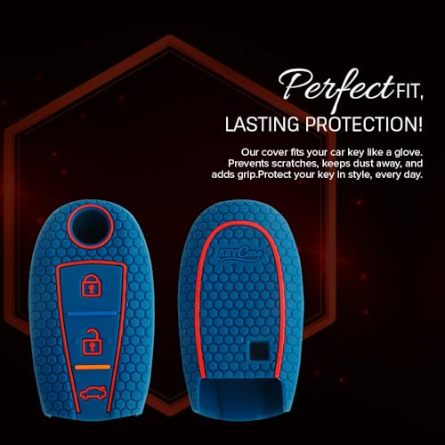 keyzone Keycare Silicone Compatible for Suzuki Ciaz, Baleno, Scross, Vitara Brezza, Ignis Smart Key. (Blue) - Image 3