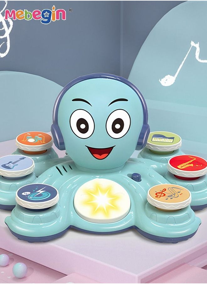 MEBEGIN Baby Musical Toys, Cartoon Musical Octopus with 6 Buttons, Rock Octopus Toys with Music and Lights, Educational Toys for for Learning Fine Motor Skills, Interactive Musicial Toy for Kids Aged 18 Months+, 27*23*15.5cm  - Image 5