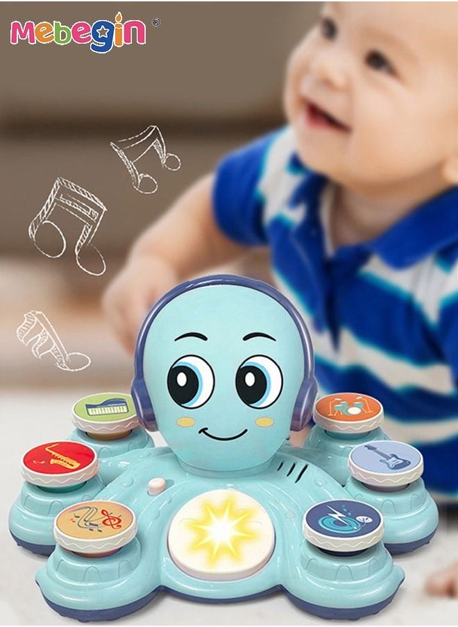 MEBEGIN Baby Musical Toys, Cartoon Musical Octopus with 6 Buttons, Rock Octopus Toys with Music and Lights, Educational Toys for for Learning Fine Motor Skills, Interactive Musicial Toy for Kids Aged 18 Months+, 27*23*15.5cm  - Image 3