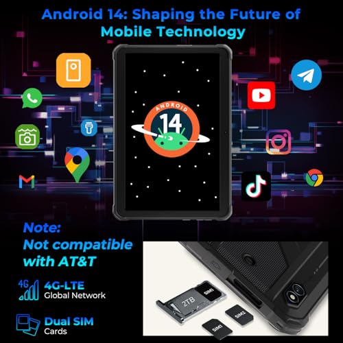 HOTWAV R8 Rugged Tablet 2024 Android 14, 10.1 inch HD+ Waterproof Tablet, 12GB+128GB/1TB TF 10800mAh, 13MP+5MP Camera Outdoor Tablets, Unisoc T606/Octa-Core/4G Dual SIM/5G WiFi/IP68&IP69K/Face ID/OTG - Image 5
