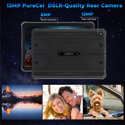 HOTWAV R8 Rugged Tablet 2024 Android 14, 10.1 inch HD+ Waterproof Tablet, 12GB+128GB/1TB TF 10800mAh, 13MP+5MP Camera Outdoor Tablets, Unisoc T606/Octa-Core/4G Dual SIM/5G WiFi/IP68&IP69K/Face ID/OTG - Image 4