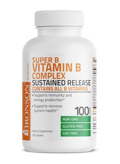 Bronson Vitamin B Complex Sustained Slow Release Vitamin B1 B2 B3 B6 B9 Folic Acid B12 100 Tablets  - Image 5