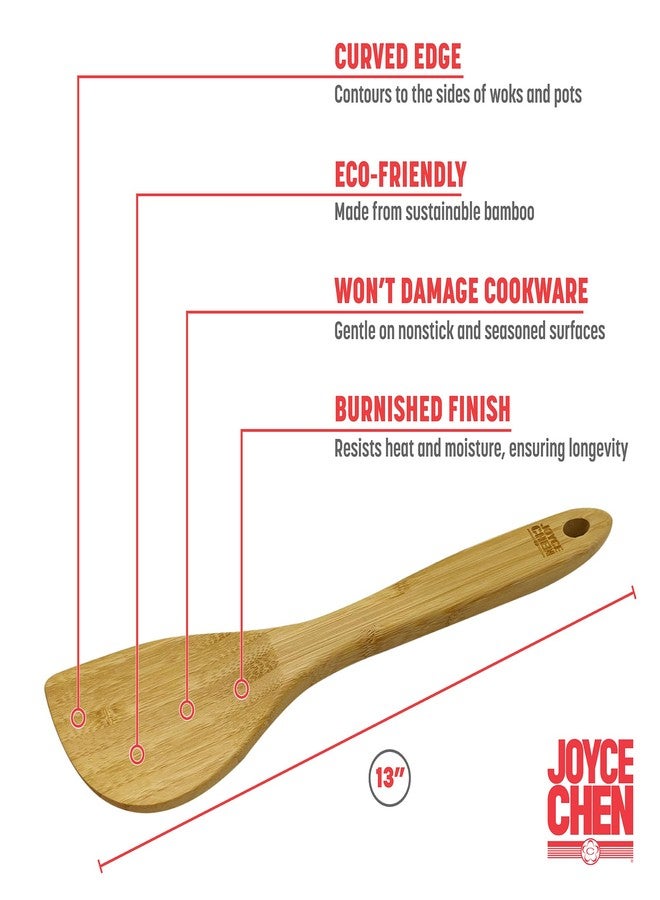 Joyce Chen Burnished Bamboo Wok Spatula, 13-Inch - Image 3