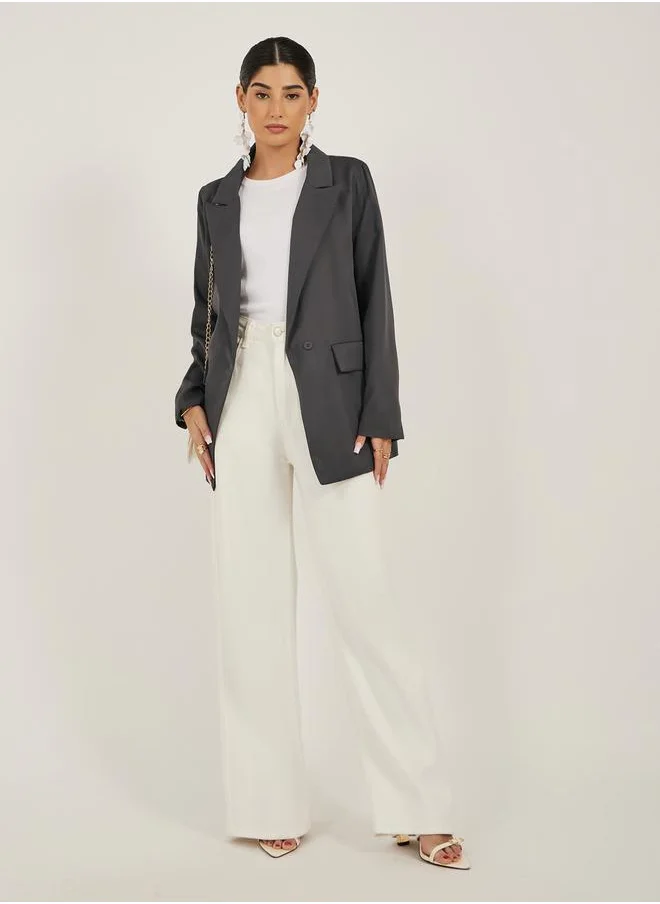 ستايلي Notch Label Neck Single Breasted Blazer