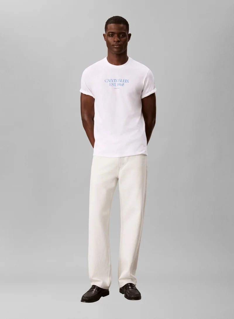Calvin Klein Jeans  1968 Logo Graphic Crew Neck T-Shirt for Men | Best Price UAE