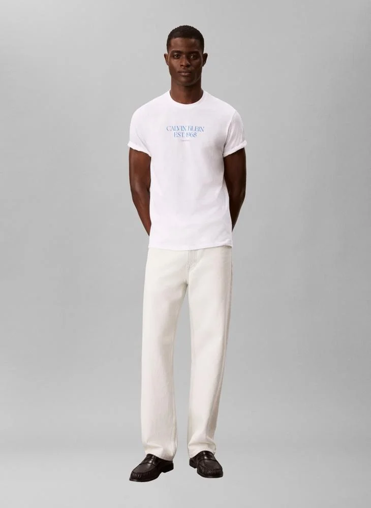 Calvin Klein Jeans  1968 Logo Graphic Crew Neck T-Shirt for Men | Best Price UAE