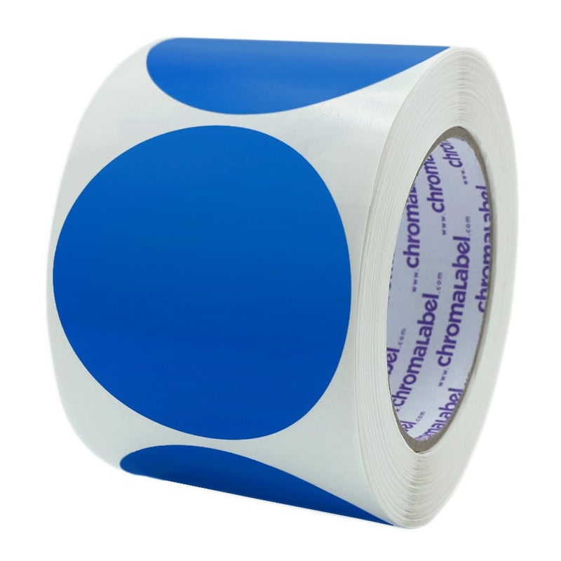ChromaLabel 3 Inch Round Colored Stickers, Removable Sticky Dots Color Coding Labels, Ideal Dot Stickers for Office and School Projects - 500 Sticker Dots per Roll, Dark Blue Sticker - Image 1