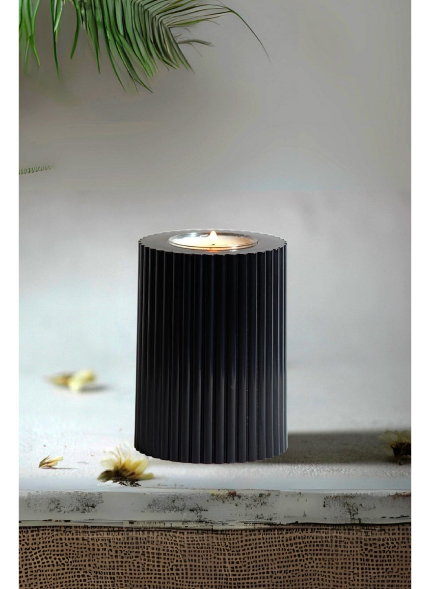 Prime Home - 3 Piece Black Candle Holder Decorative Tealight Set Candle Abs Plastic - Image 1