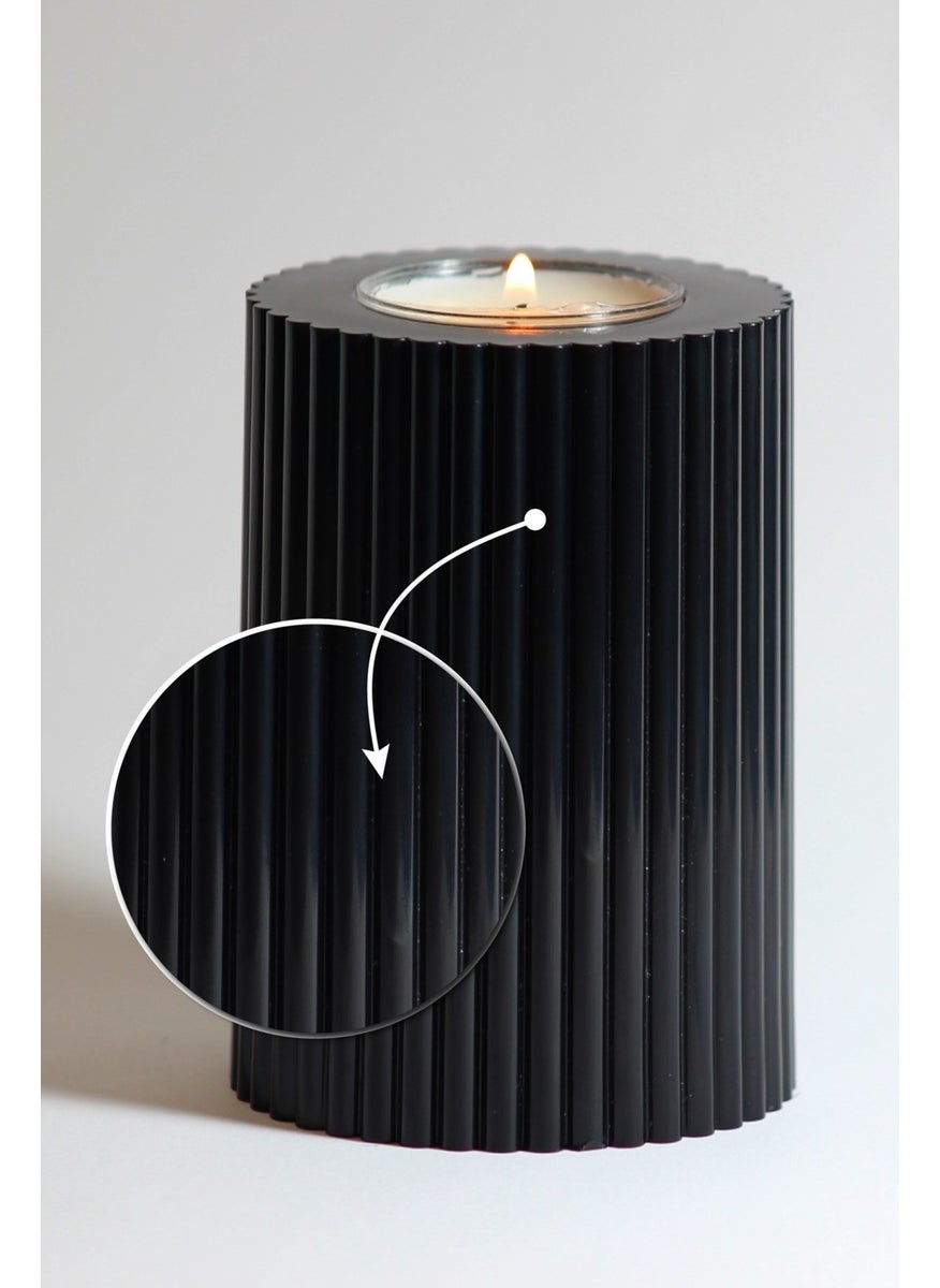Prime Home - 3 Piece Black Candle Holder Decorative Tealight Set Candle Abs Plastic - Image 1