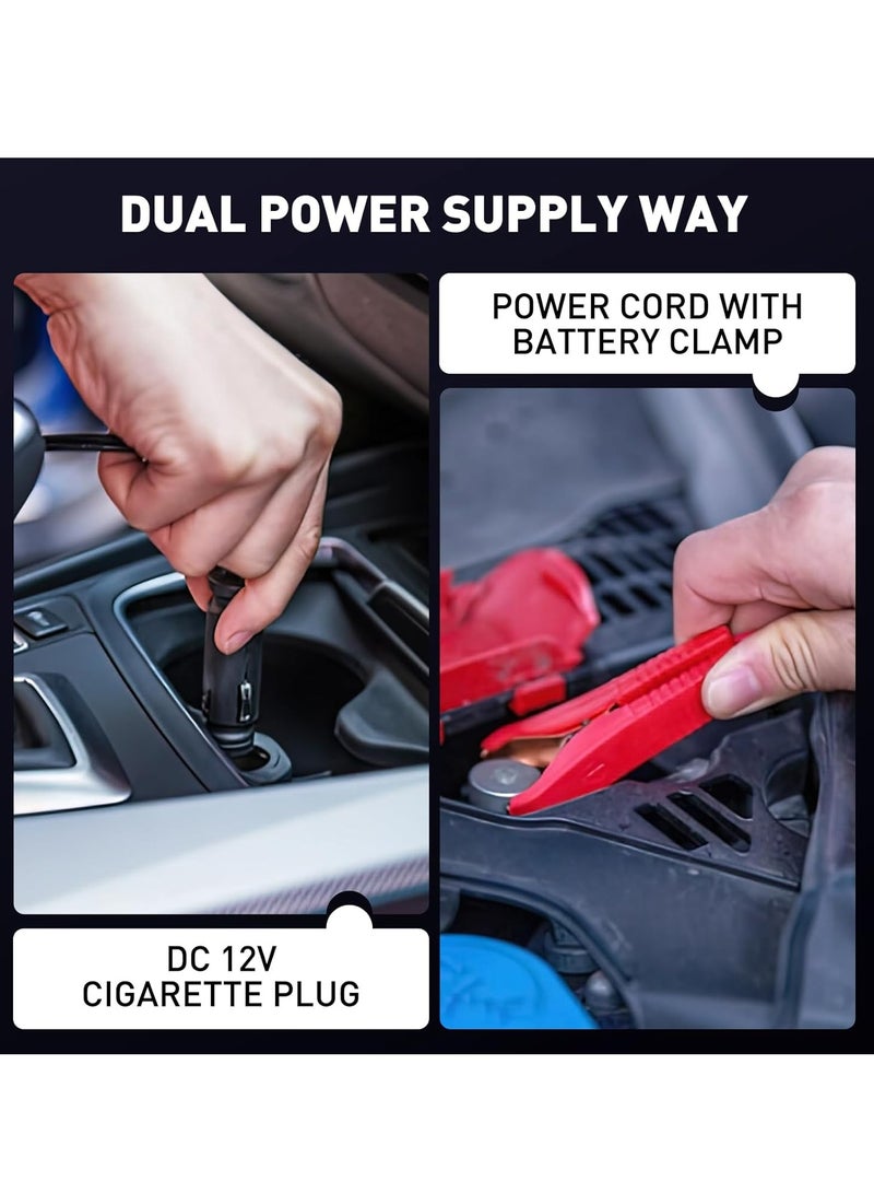 منفاخ هواء محمول محمول لاسطوانة سيارة 30 MM 150 PSI مضخة هواء الإطار مع ضوء LED ضوء الضغط الرقمي مقياس مثالي لسيارات الدفع الرباعي - Image 4