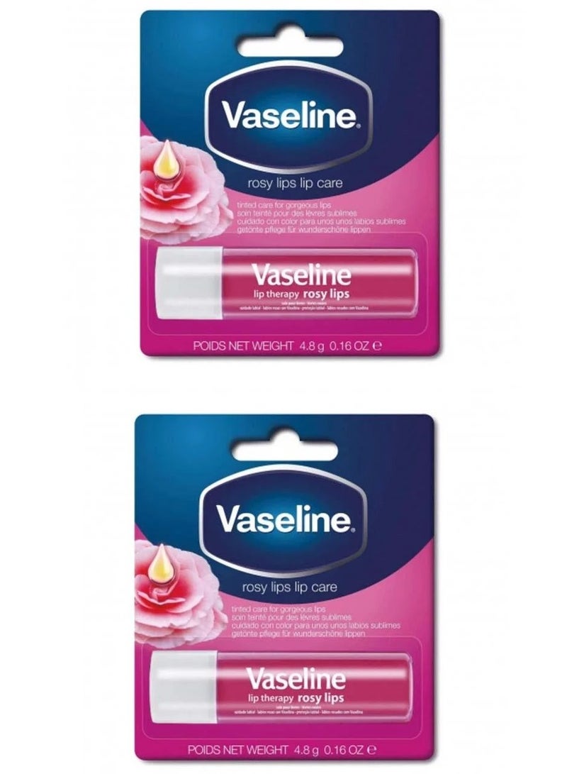 Vaseline 2 Piececs of  Rosy Lips  Lip Care - 4.8 g - Image 1