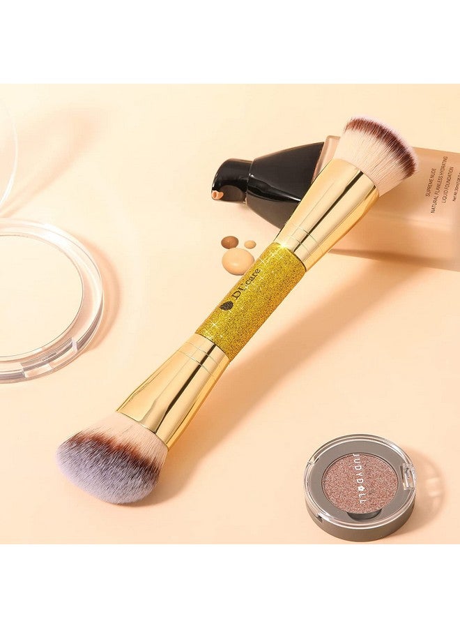DUcare Foundation Brush Contour Bronzer Makeup Brush Double Ended Self Tanner Brush Sculpting Brush For Blending Liquid Powder Concealer Cream Cosmetics Blush Buffe - Image 2