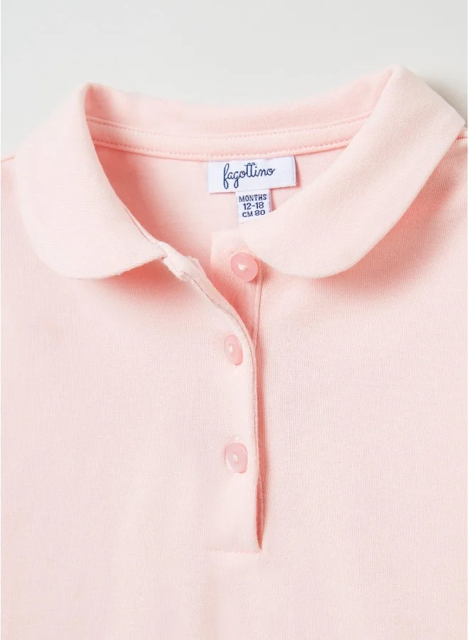 او في اس Solid colour stretch cotton polo shirt