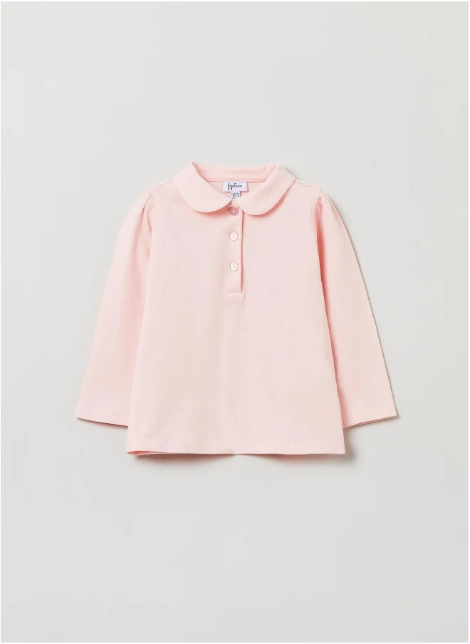 Ovs Solid colour stretch cotton polo shirt