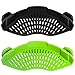 AUOON Clip on Strainer for pots Pans,2PACK,Heat Resistant Silicone, Easy to Use and Store, Dishwasher Safe,BlackGreen - Image 2