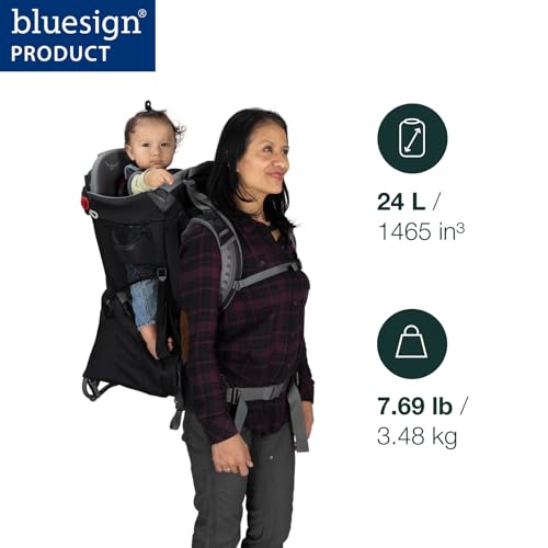 Osprey Poco Child Carrier Backpack - Adjustable Travel Baby Carrier with Sunshade - Comfortable Hiking Carrier for Toddlers, Black - Image 2