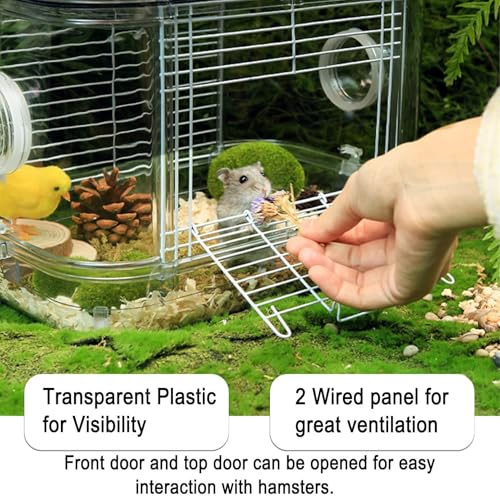 Kathson Small Animal Carry Cage for Hamsters Gerbils Mice Transparent Portable Convenient - Image 3