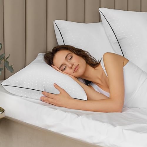Higoom Queen Size Bed Pillows for Sleeping 4 Pack,Luxury Hotel Pillows,Comfortable and Supportive,Machine Washable,Suitable for Stomach,Back and Side Sleepers. - Image 3