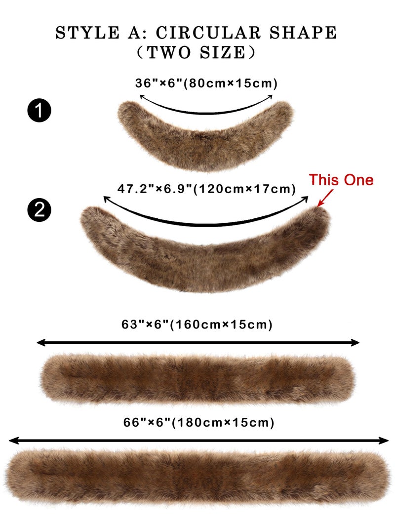 LA CARRIE Women's Faux Fur Collar Scarf Wrap Shawl Cold Winter Warmer(Raccoon,120cm,47.2in) - Image 3