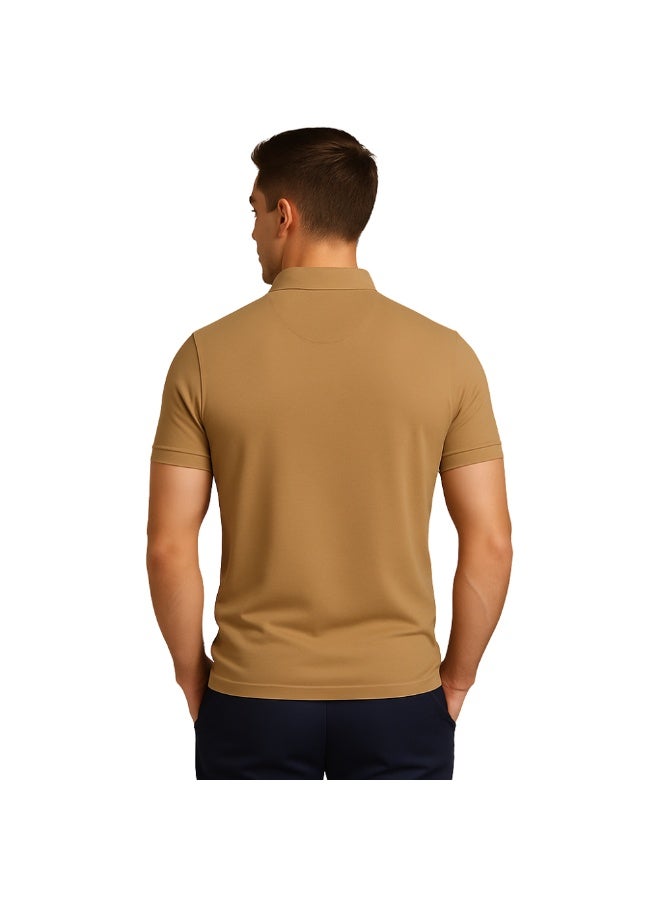 برينت شوب فور مي تيشيرت بولو رجالي | نسيج قرص العسل ٢٤٠ جرام لكل متر مربع | تيشيرت قطني خالص بقصّة عادية بألوان أساسية | مريح وأنيق للارتداء اليومي - Image 4