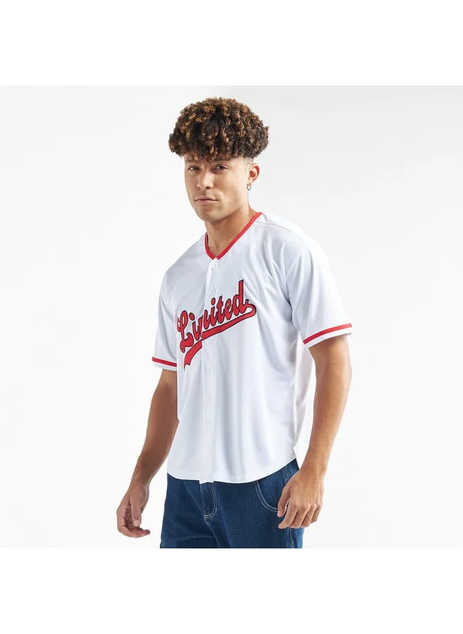 FAV Typography Print Baseball Shirt