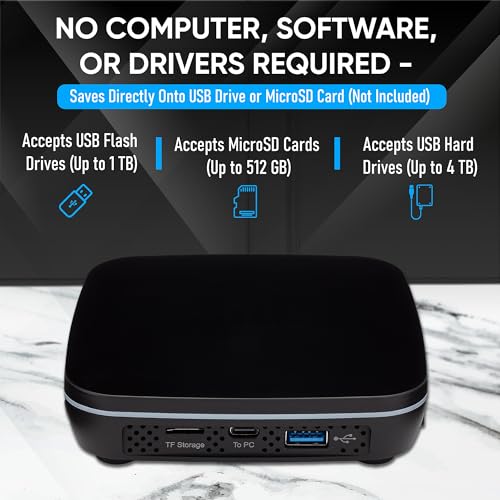 ClearClick 4K HD Video Capture Box 2.0 (Second Generation) - Record Audio and Video from 4K HDMI Sources [Content-Protected Sources Not Supported] - Saves onto USB Flash Drive or MicroSD Card - Image 4