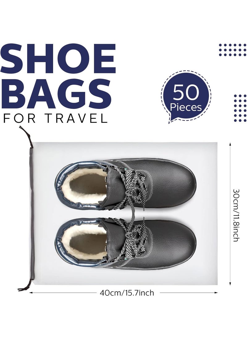 Shappy Shappy 50 Pcs Translucent Shoes Bags for Travel Storage Large Clear Drawstring Bags Plastic Portable Shoe Organizer Pouch Classic118 x 157 Inches  - Image 2