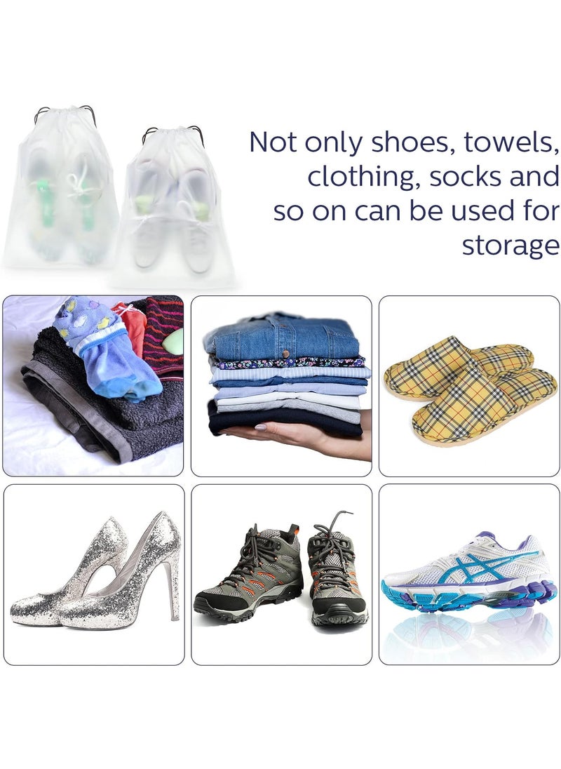 Shappy Shappy 50 Pcs Translucent Shoes Bags for Travel Storage Large Clear Drawstring Bags Plastic Portable Shoe Organizer Pouch Classic118 x 157 Inches  - Image 3