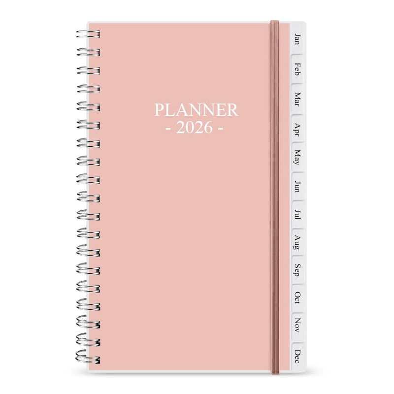 Getvow 2026 Pocket Planner/Calendar - January 2026 - December 2026, A6 Weekly & Monthly Organizer Notebook & Journal to Track Goals, Easy to Organize Your Daily Life, 3.75" x 6.75", Pink - Image 1