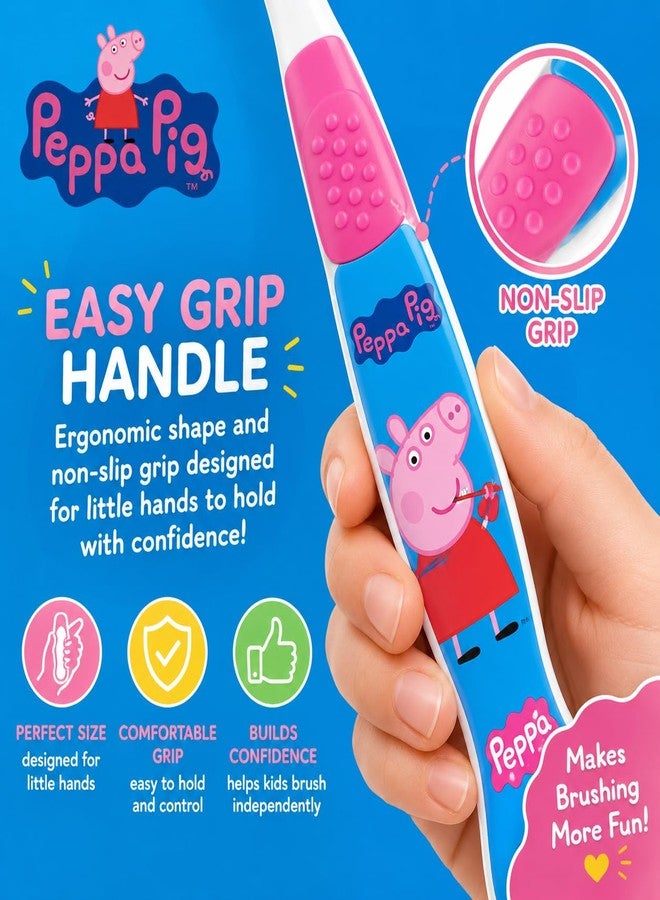 Brush Buddies Peppa Pig Kids Toothbrushes 6 Pack Soft Bristles Ages 2+ Peppa Pig George Pig Mummy Pig Daddy Pig Kids Toothbrush Set Small Head Easy Grip Handle Manual Oral Care - Image 3