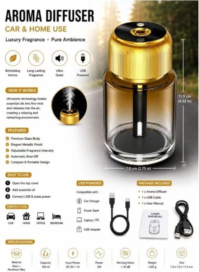 RYN GRACEFETSA 500ml Large Clear Glass Aroma Diffuser for Home and Car - Image 3