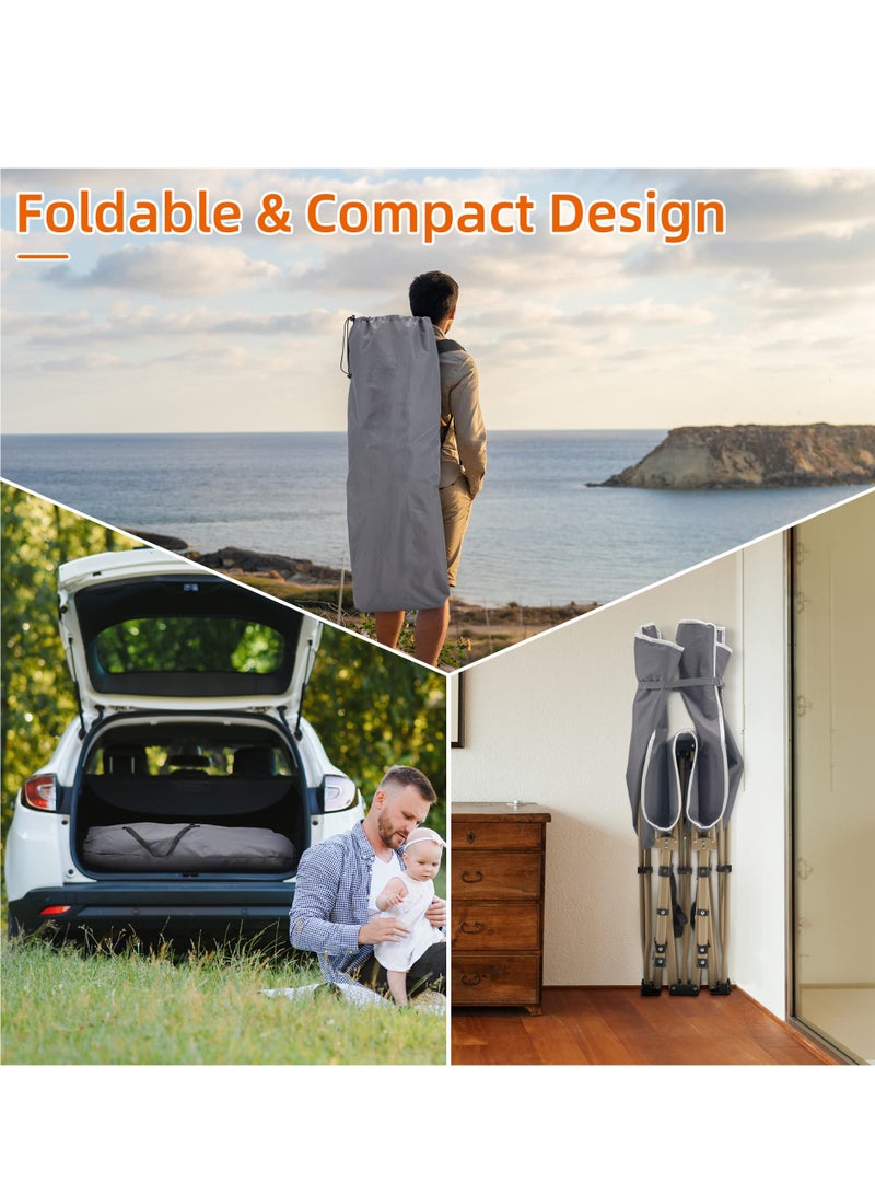 Cyber Portable Camping Cot, Sleeping Cot for Adult, 190*71cm Extra Wide Heavy Duty Folding Cot Max Load 600LBS with Thick Mattress and Carry Bag, Portable Camping Bed for Outdoor Camping and Office - Image 5