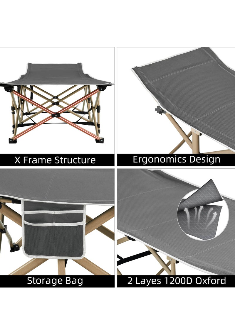 Cyber Portable Camping Cot, Sleeping Cot for Adult, 190*71cm Extra Wide Heavy Duty Folding Cot Max Load 600LBS with Thick Mattress and Carry Bag, Portable Camping Bed for Outdoor Camping and Office - Image 4