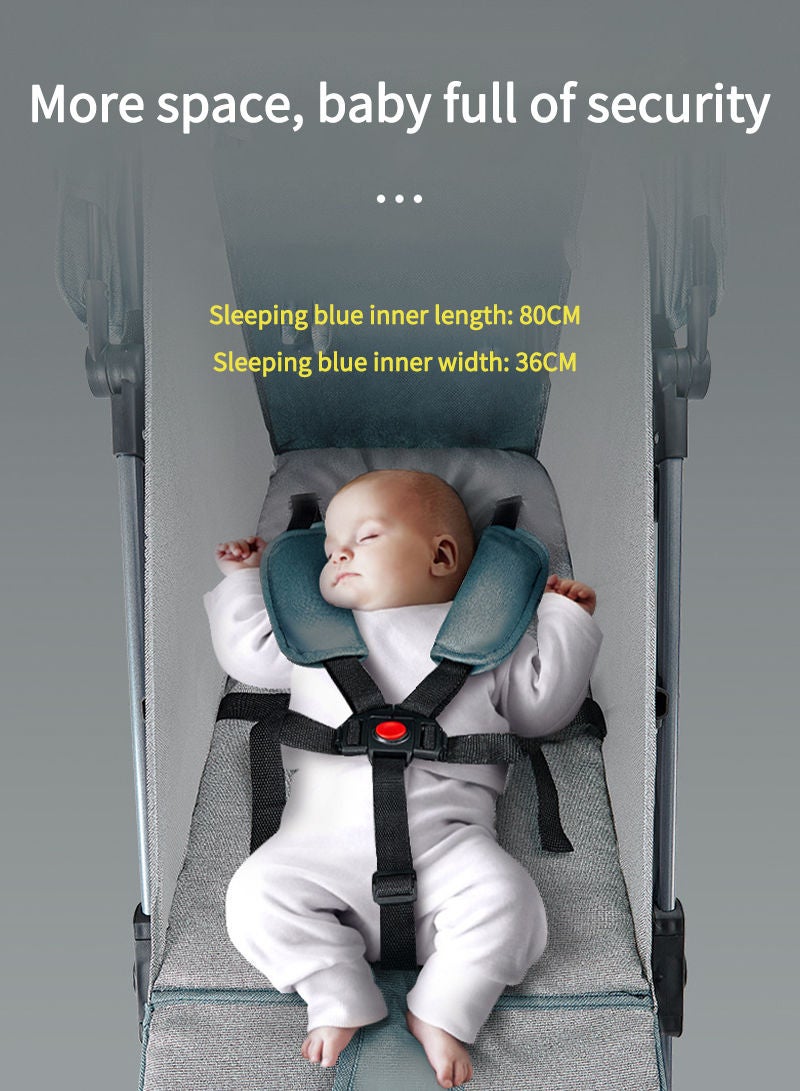 MaBaby Large Space Comfortable Sitting and Lying Dual Use Folding Baby Stroller - Image 3