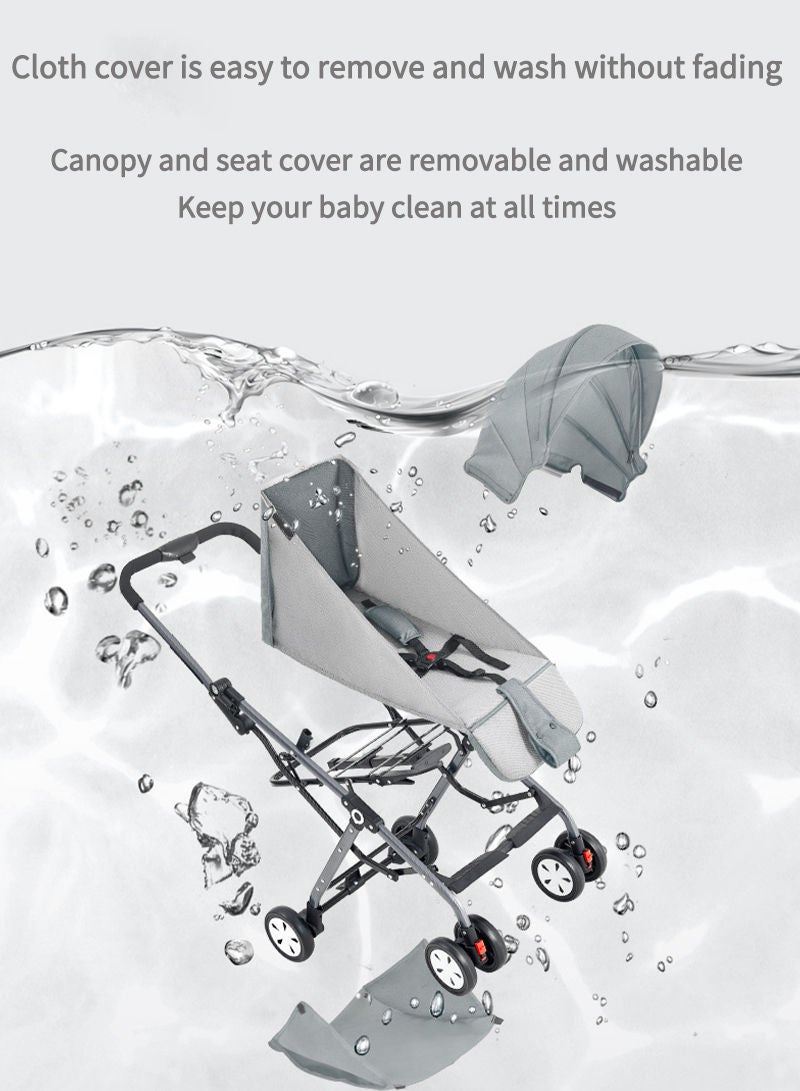 MaBaby Large Space Comfortable Sitting and Lying Dual Use Folding Baby Stroller - Image 4