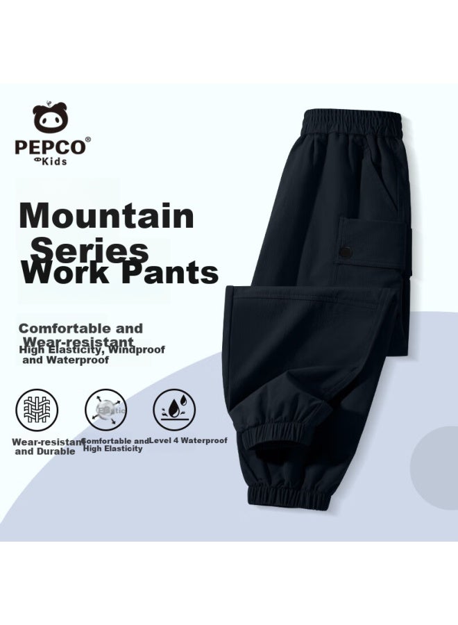 Pepco Children's Pants, Spring And Autumn Style, Thin Waterproof Sports Tactical Casual Pants, Boys And Girls Outdoor Cargo Pants For Fall