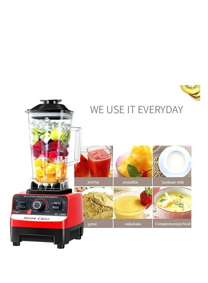 SILVER CREST New Silver Crest Original Multifunctional Blender 2.5L 4500W Red - Juicer Blender * 8 Cups with 32000RPM Grain Grinder - Stainless Steel Blades - 50-60Hz - Model SC-1599 - Image 2