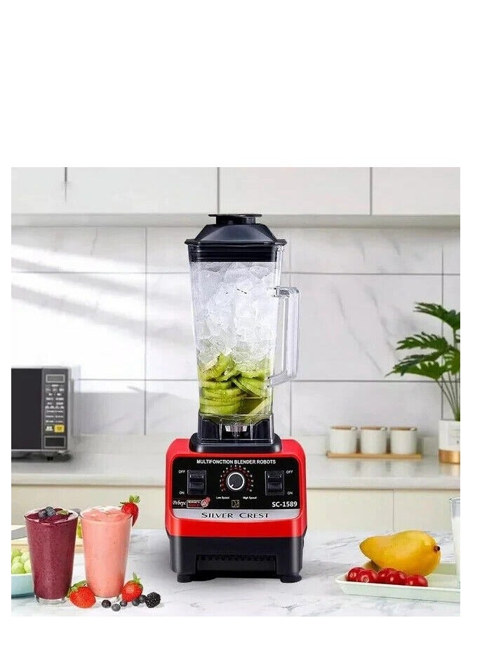 SILVER CREST New Silver Crest Original Multifunctional Blender 2.5L 4500W Red - Juicer Blender * 8 Cups with 32000RPM Grain Grinder - Stainless Steel Blades - 50-60Hz - Model SC-1599 - Image 1