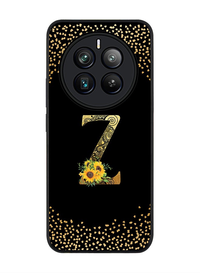 Stylizedd Rugged Black edge case for Realme 12 Pro / Realme 12 Pro Plus 5G, Custom Monogram Initial Letter Mandala Floral Pattern Alphabet-Z (Black)  - Image 1